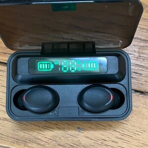 Black Wireless Earbuds with Charging Case